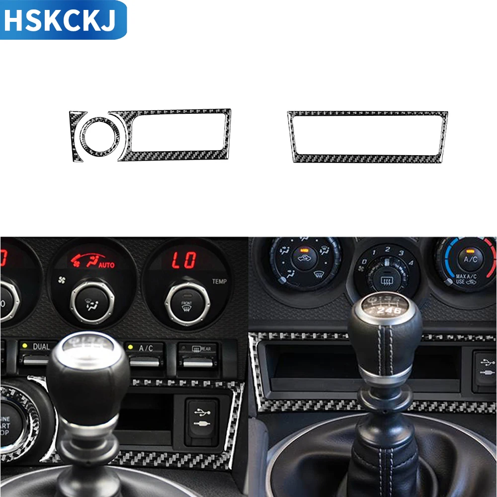 

For Toyota 86 GT86 Subaru BRZ 2017 2018 2019 Carbon Fiber Sticker Storage Box USB Start Button Trim Interior Car Accessories