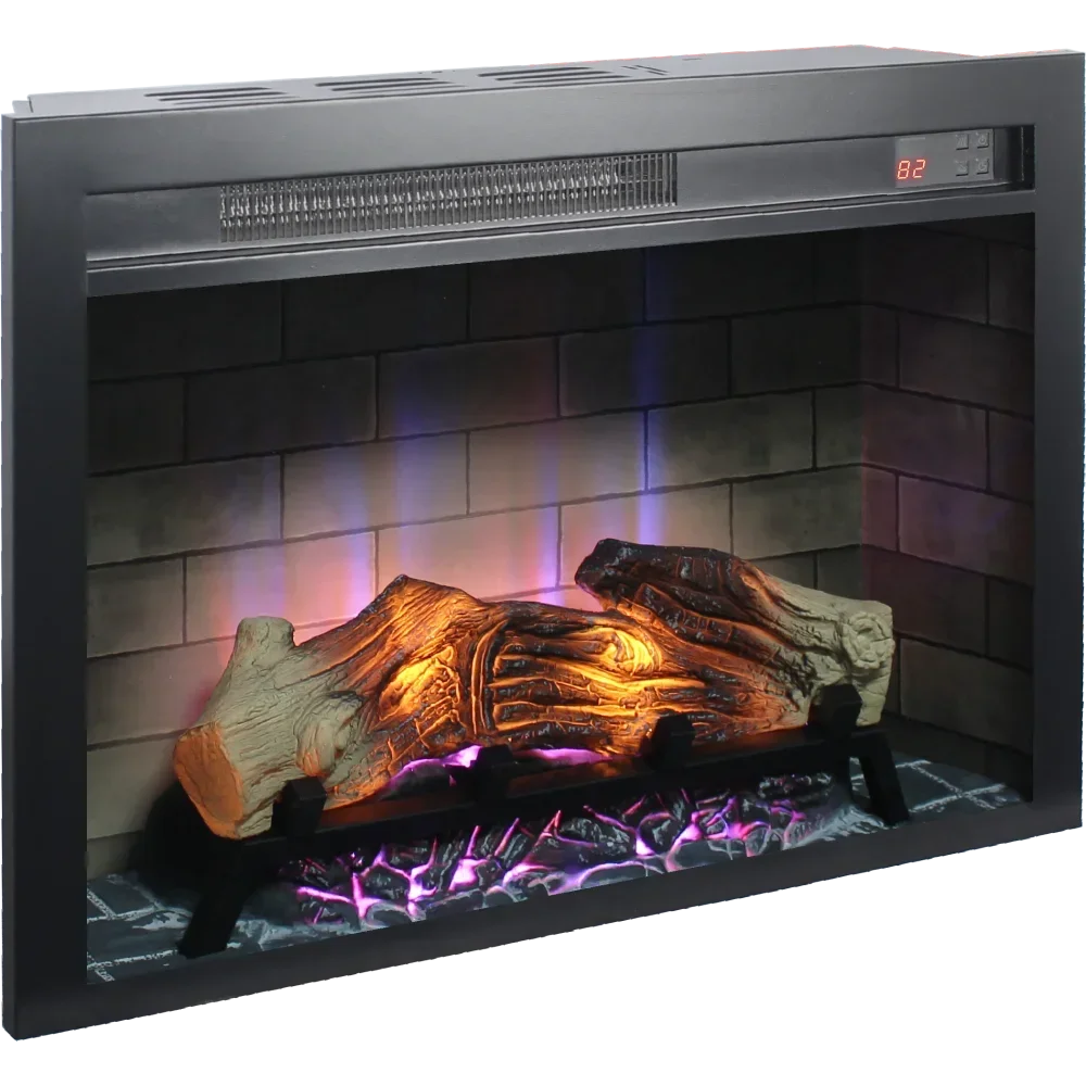 28 Inch  Electric Fireplace with Infra Red Remote Control, Multicolored Flames ,11 Temperature Settings, Heat Stove Fireplace