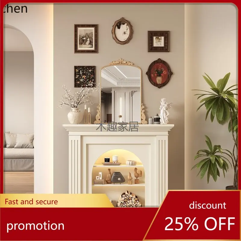 

ZML Fireplace Mantel Living Room Background Wall Decorative Cabinet Minimalist Entrance Cabinet Fireplace