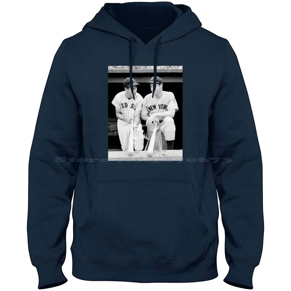 Joe Dimaggio And Ted Williams 100% Cotton Hoodie T Shirt Oe Dimaggio Ted Williams Baseball New York Vintage Bombers Aaron Judge