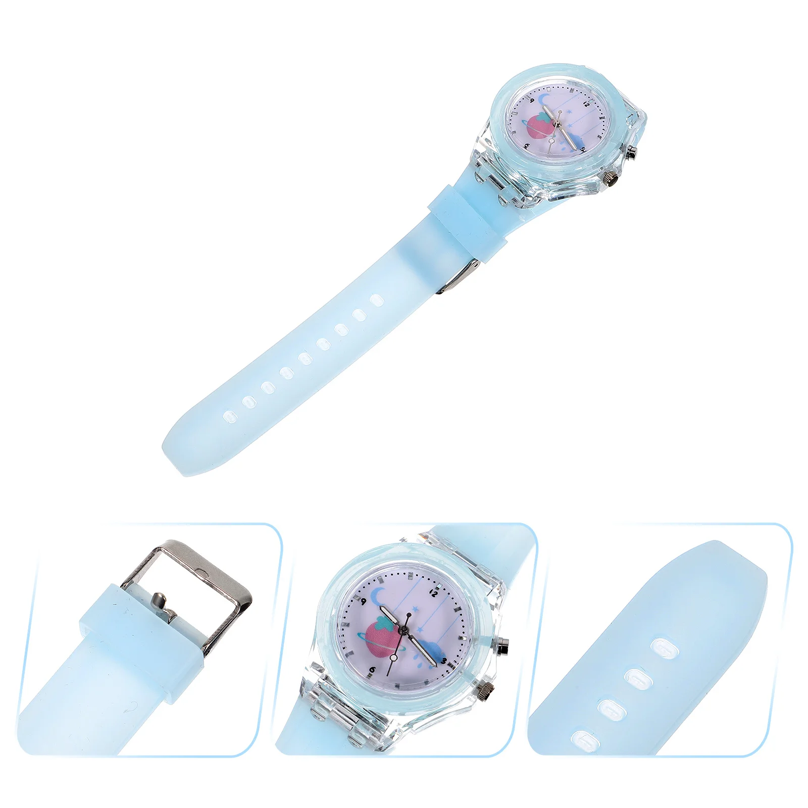 ساعة يد كرتونية من السيليكون للطلاب، ساعة يد مضيئة بحزام قابل للتعديل لساعة اليد للطلاب