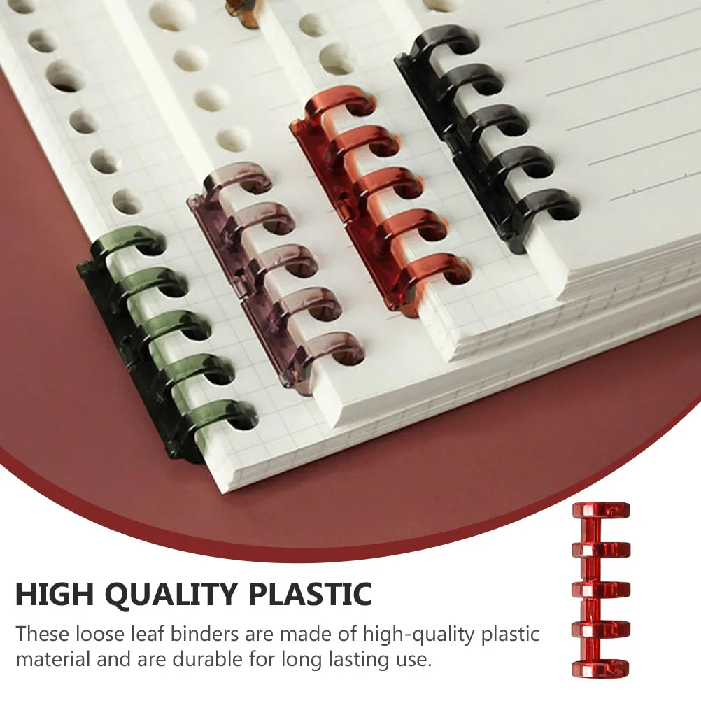15pcs Five-Hole Loose Leaf Binder For School Office Home Use Segmented File Clip Stationery Supplies Binder Ring