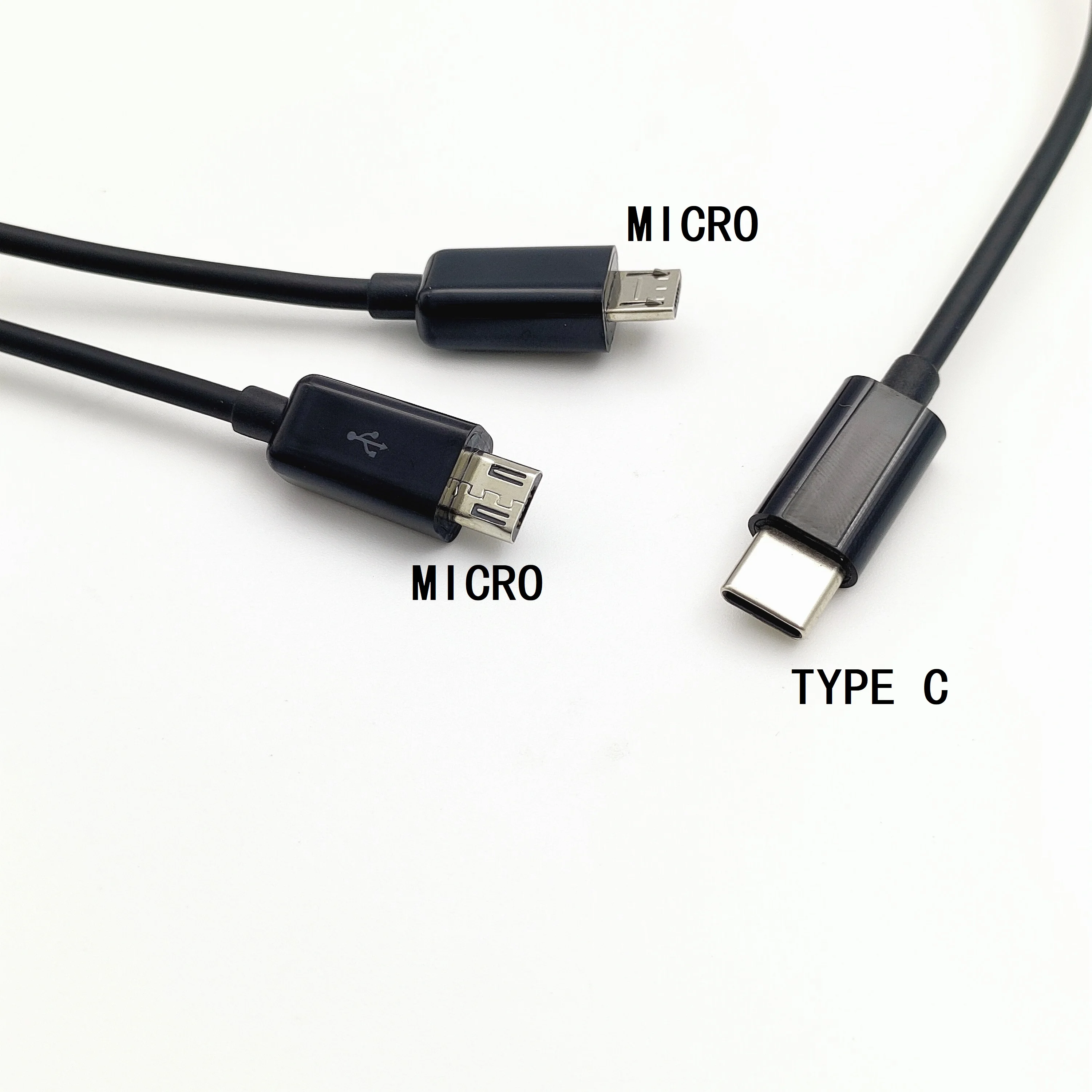 1meter type c to 2 micro charge cable power 2 phones with micro ports simultaneously