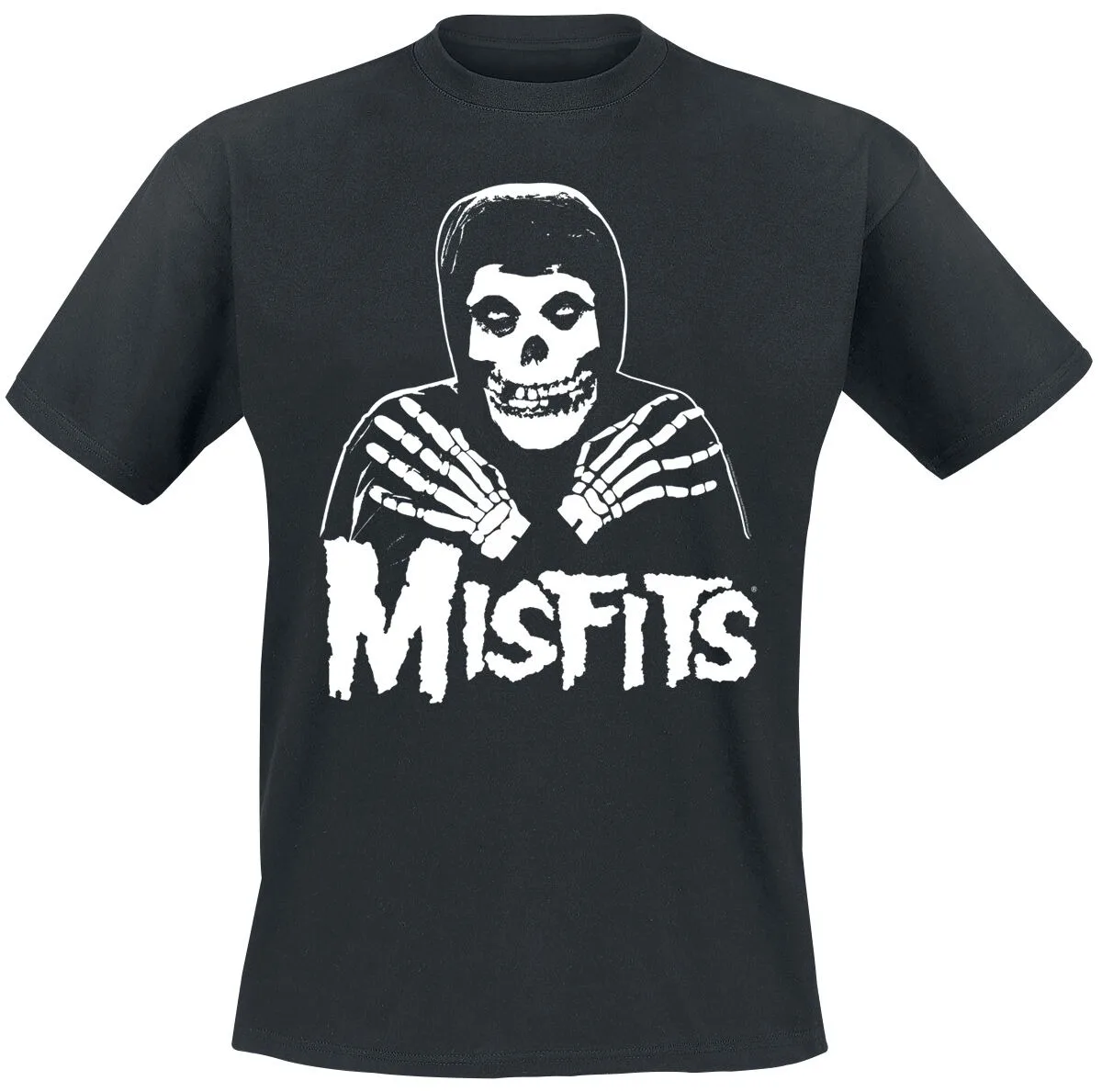 Misfits Crimson Ghost Skeleton Print T-Shirt, 100 % Baumwolle, lässiges, neutrales T-Shirt, Horror-Punk-Streetwear