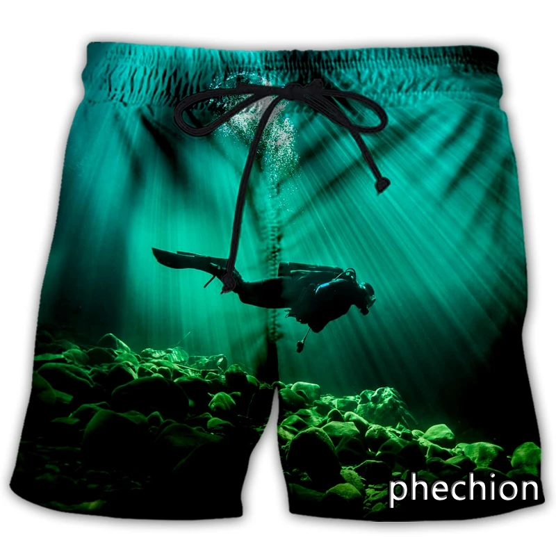 

Phechion новые модные мужские/женские Дайвинг искусство 3D Повседневные Шорты с принтом Новинка уличная одежда мужские свободные спортивные шорты L82