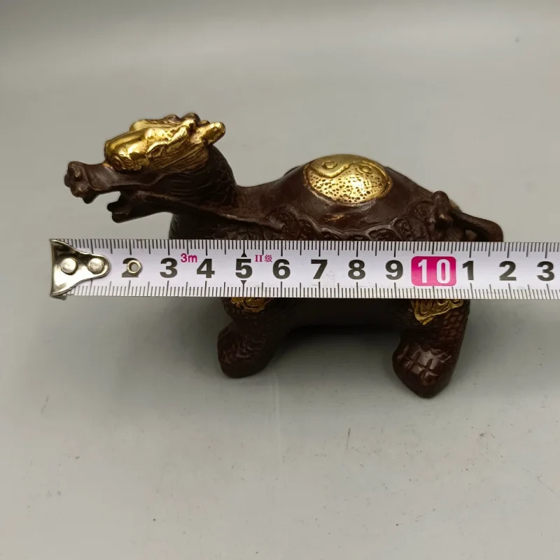 Red Copper Gilt Bagua with Money Dragon Turtle Craft Base Supports Wholesale and Dropshipping