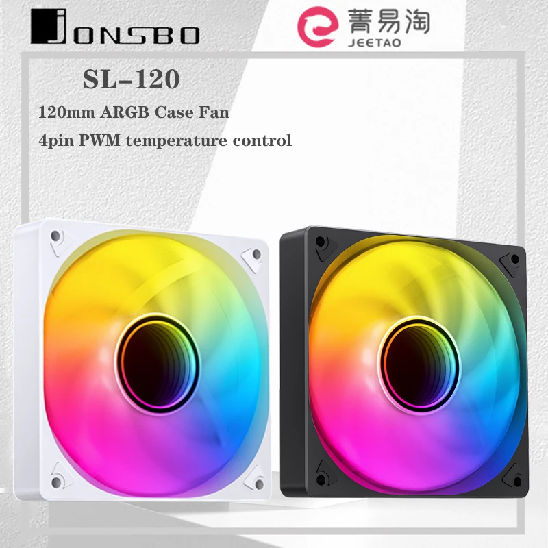 Jonsbo SL-120 120mm 4PIN PWM chassis fan male and female connected in series 5V ARGB silent CPU cooling fan