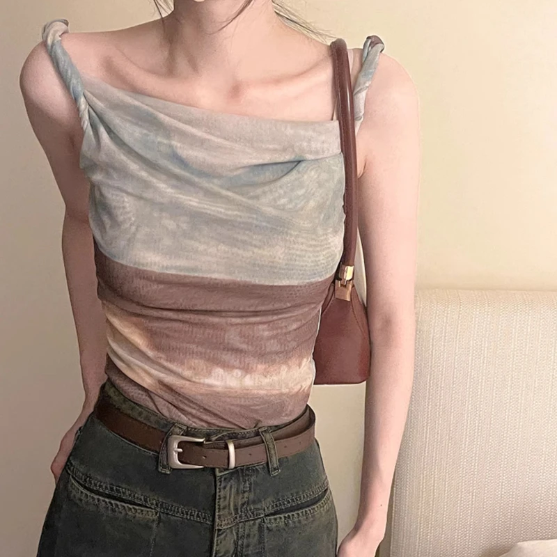 

Women's Shirts and Blouses Y2k Aesthetic Streetwear Vintage Korean 2000s Elegant Short Sleeve Square Collar Shirt Clothes