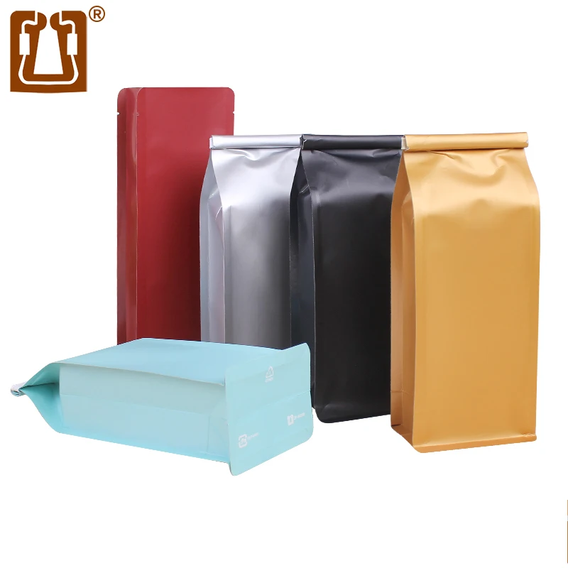 Zhanfei Packaging 250g Of Coffee Bean Bag 10Pcs Eight-edge Sealed Kraft Paper Aluminum Foil Self-sealing Food Tea Packaging Bag