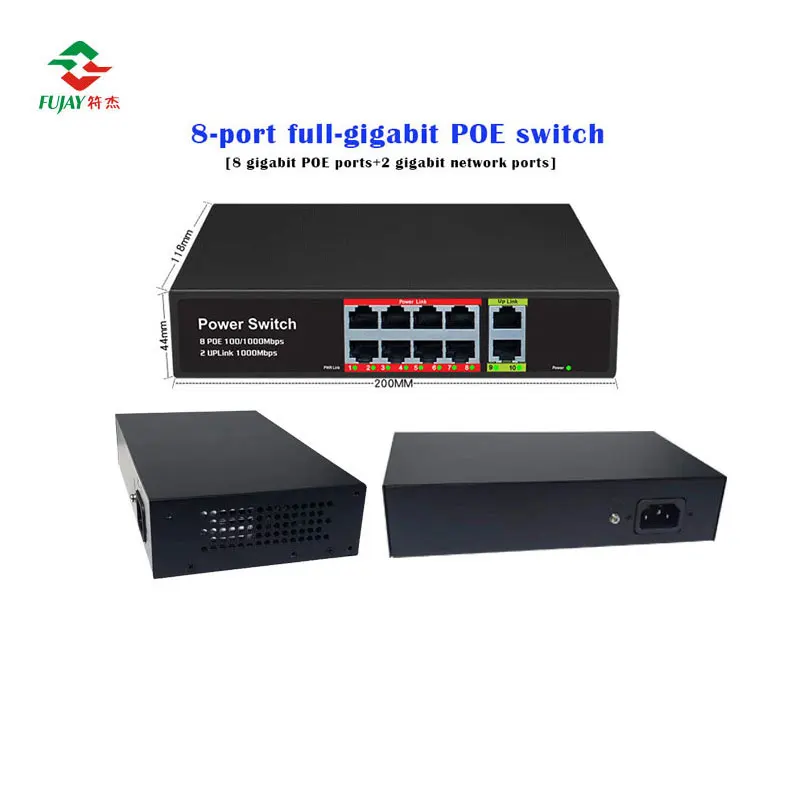 Factory Price 8 Poe Port 2 Sfp Port Network Non management Poe Switch