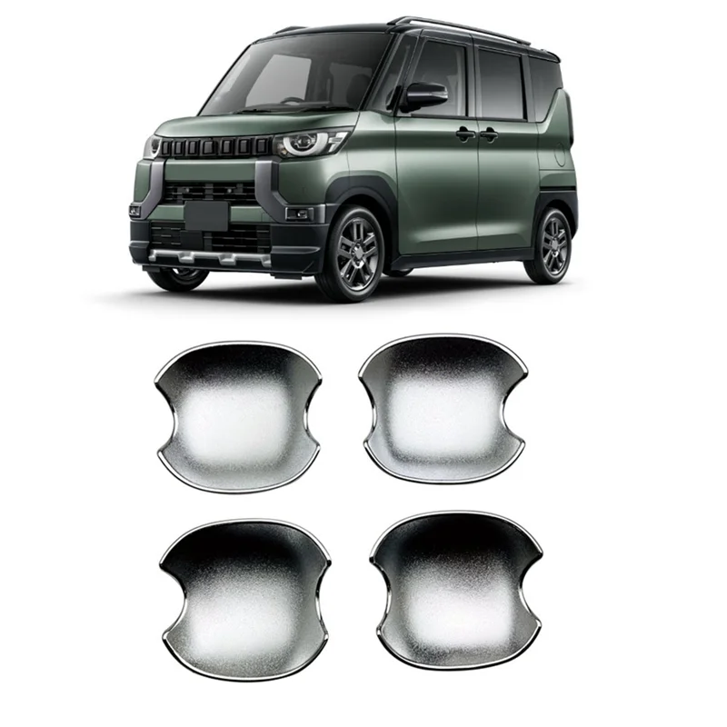 Classy-4 Pcs Exterior Door Handle Bowl Cover Chrome For Mitsubishi Delica Mini 2023 2024