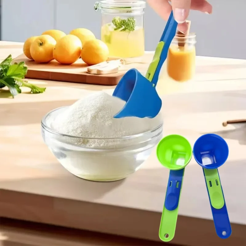 Durable PP Material Mess-Free Protein Powder Scoop Mess Free Measuring Funnel Sliding Funnel for Milk & Supplements, Kitchen Too