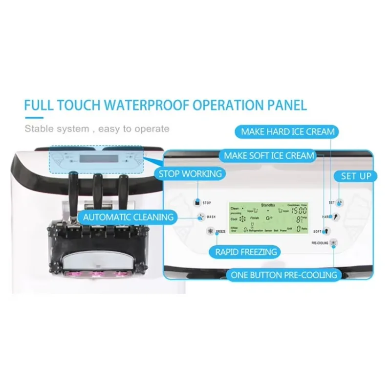 

Small Mini Ice Cream Maker Table Top Home Commercial Soft Serve Ice Cream Machine