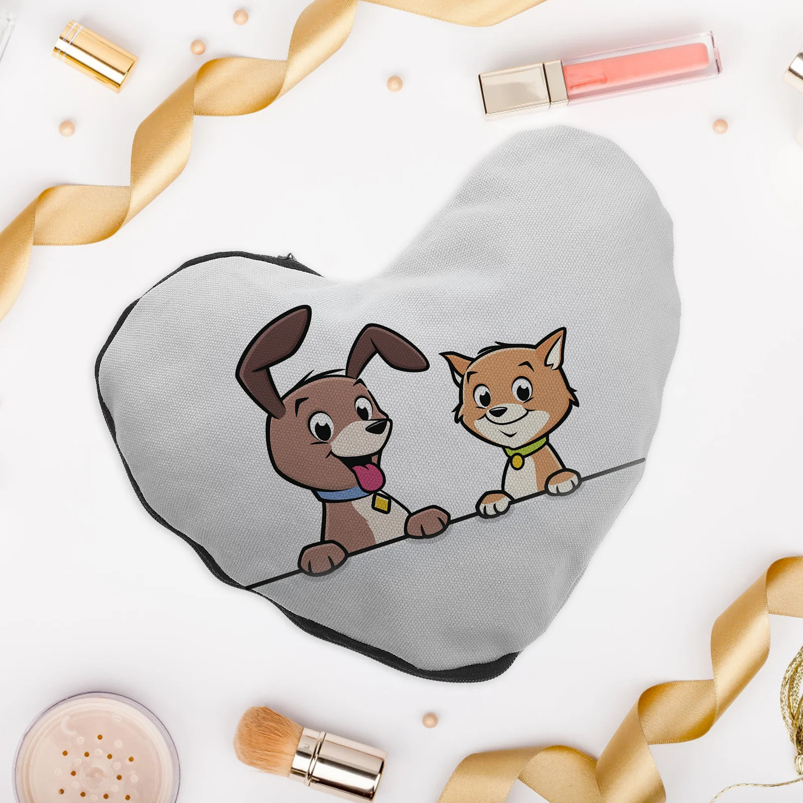 

8Pcs Blank Heart Shaped Heat Transfer Canvas Bags DIY Makeup Organizer Travel Toiletry Zipper Storage Pouch