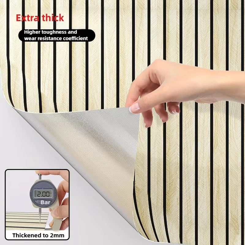 3M/6M/9M Waterproof Home Decoration Wall Stickers 2mm Thick Peel & Stick Wallpaper,Wood Grain Self-Adhesive for Walls,Ceilings