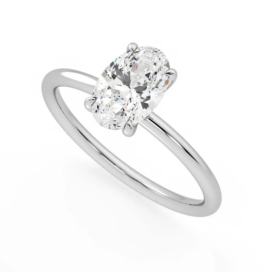 Gold Plated 14K Platinum-plated Oval Cut Denier Cubic Zirconia S925 Sterling Silver Fashion Bridal Ring Wedding Rings