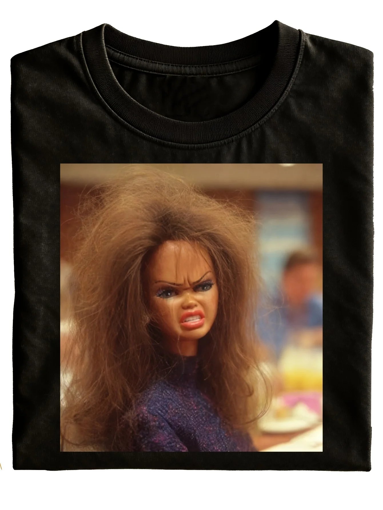 Funny Doll Face Printed Crewneck T-Shirt Black Casual Casual Attire Gift for Friends And Family   Fashionable And Versatile Holiday Style Couples T-Shirt Funny Ugus T-Shirts Tops Graphic Tee Funny Shirt Gifts for Boyfriend for Man Clothes