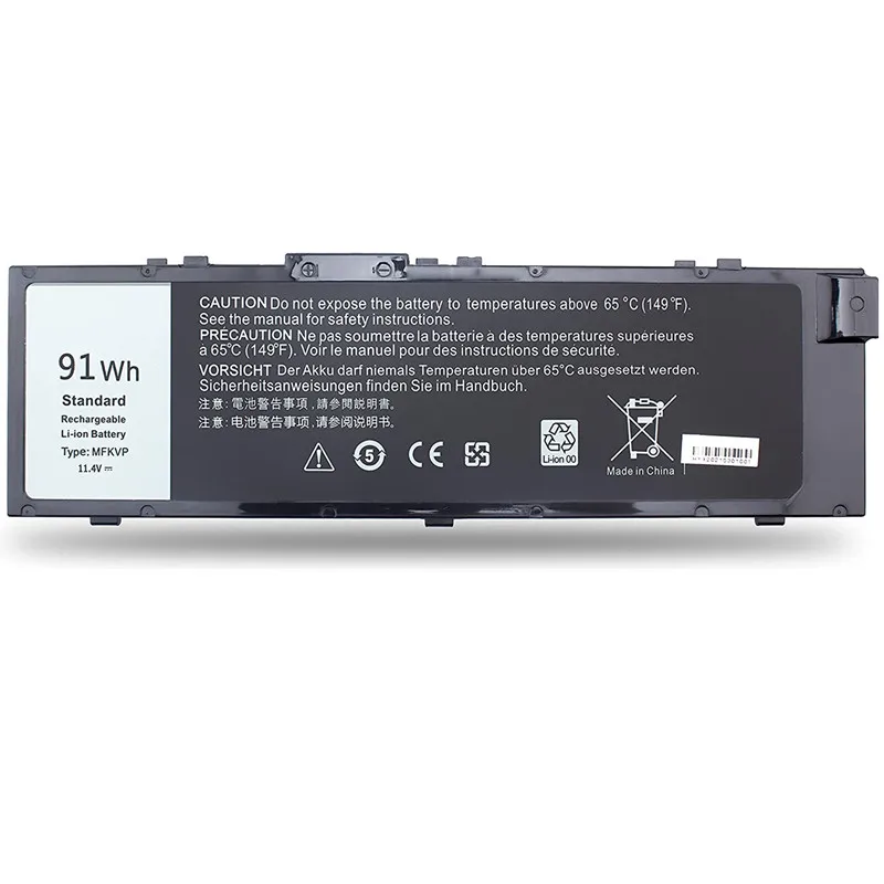 9Cell 11.4V 91Wh MFKVP Laptop Battery For Dell Precision 7510 7710 M7710 7720 7520 451-BBSB 451-BBSF 1G9VM M28DH 0FNY7 GR5D3