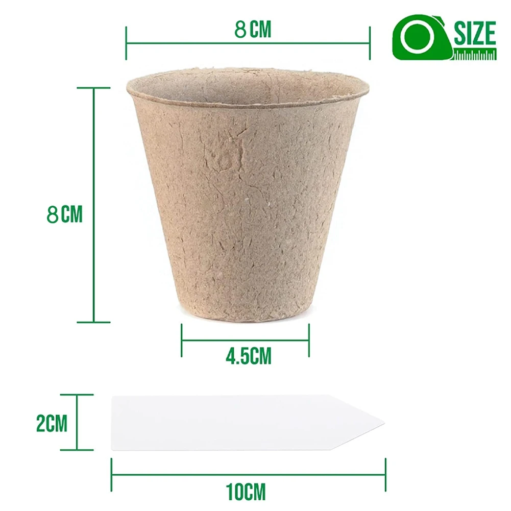 

【Favorite!】Growing Pots For Plants, Diameter 8 Cm, Height 8Cm, 100 Pieces Plant Pots And 100 Plant Labels