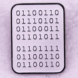 Binary Code Enamel Pin Programmer Humour Brooch Jewelry Backpack Decorate