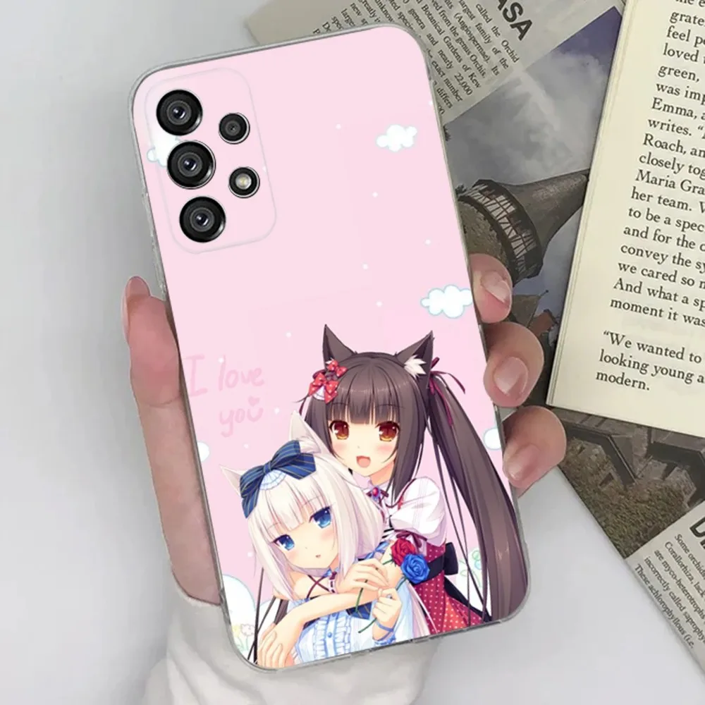 Custodia per telefono Vanilla Nekopara Anime per Samsung S30, S23, S21, S22, S20 Ultra, S20 FE lite, S10, S9, S8 PIus Cover trasparente