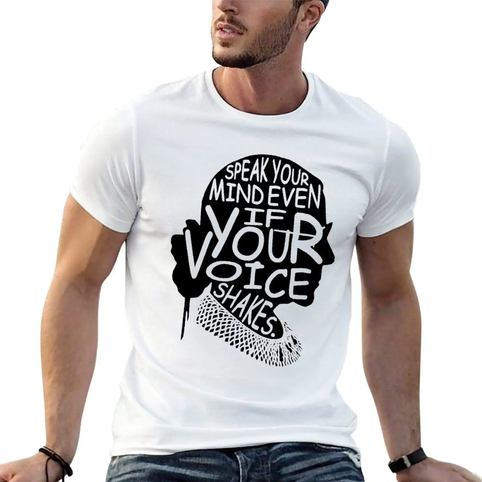 Notorious RBG Speak Your Mind Even If Your Voice Shakes T-Shirt Independence Day Short Sleeve T-Shirt