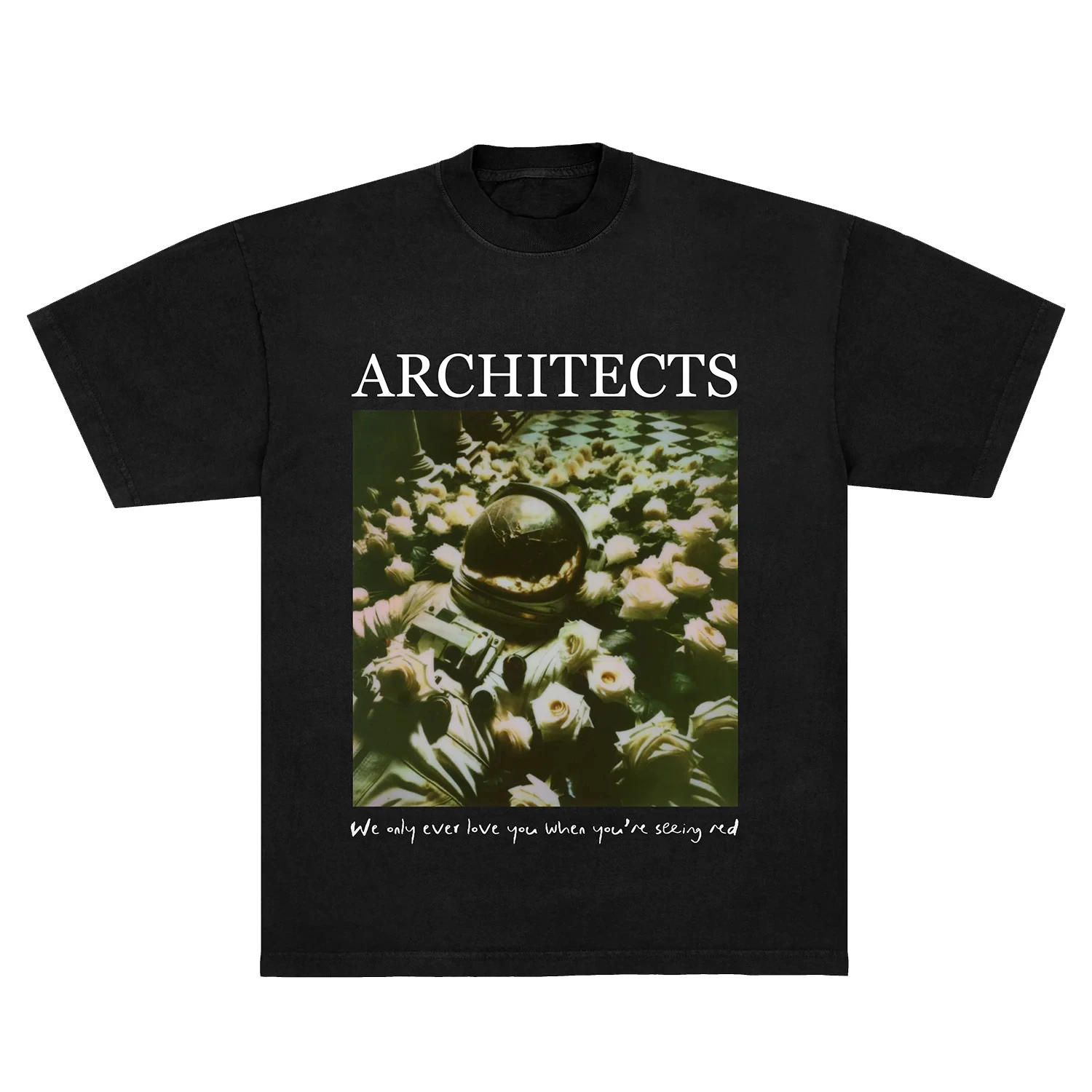 THE EYE BETWEEN TEE Architects Heavy Mental Band T-shirt Cotton Casual Loose Male Tshirts Grunge Unisex Streetwear Men Clothing