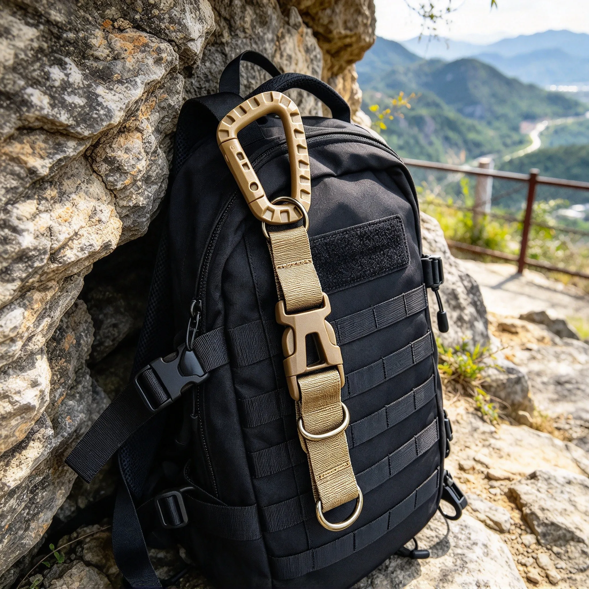 Multi Functional Tactical Backpack Buckle Combination Nylon Webbing Keychain Clip Quick Release Molle Bag Attachments Hooks