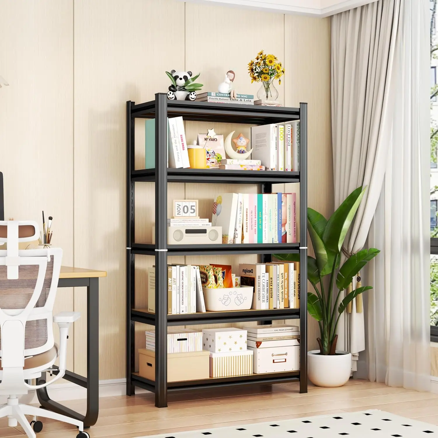Five Shelf Metal Storage Shelving, 13.8