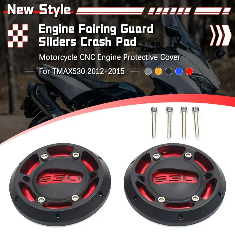 

motorcycle CNC Engine Protective Cover Fairing Guard Sliders Crash Pad For TMAX530 T-MAX530 T-MAX TMAX 530 2012-2015