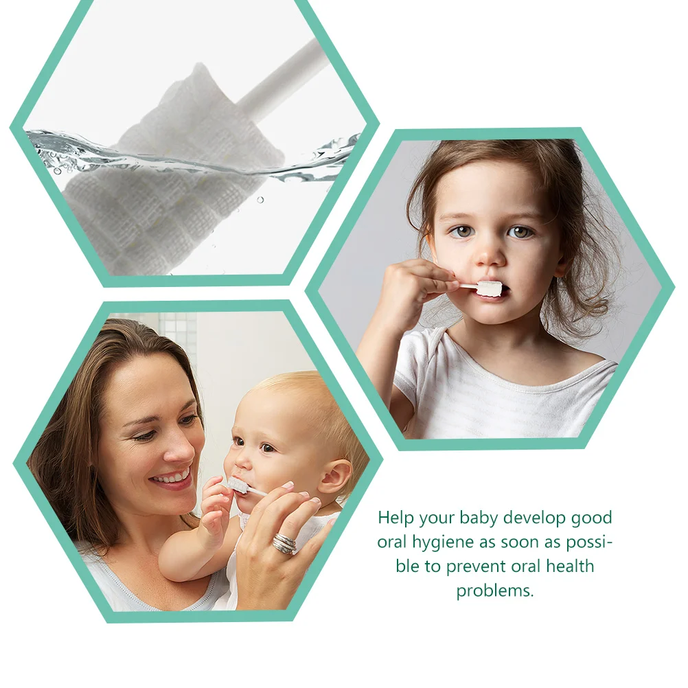 

10 шт., детская зубная щетка, инструмент для ухода за языком для младенцев, легкий, портативный, безопасный, эффективный, не требующий стерилизации для новорожденных