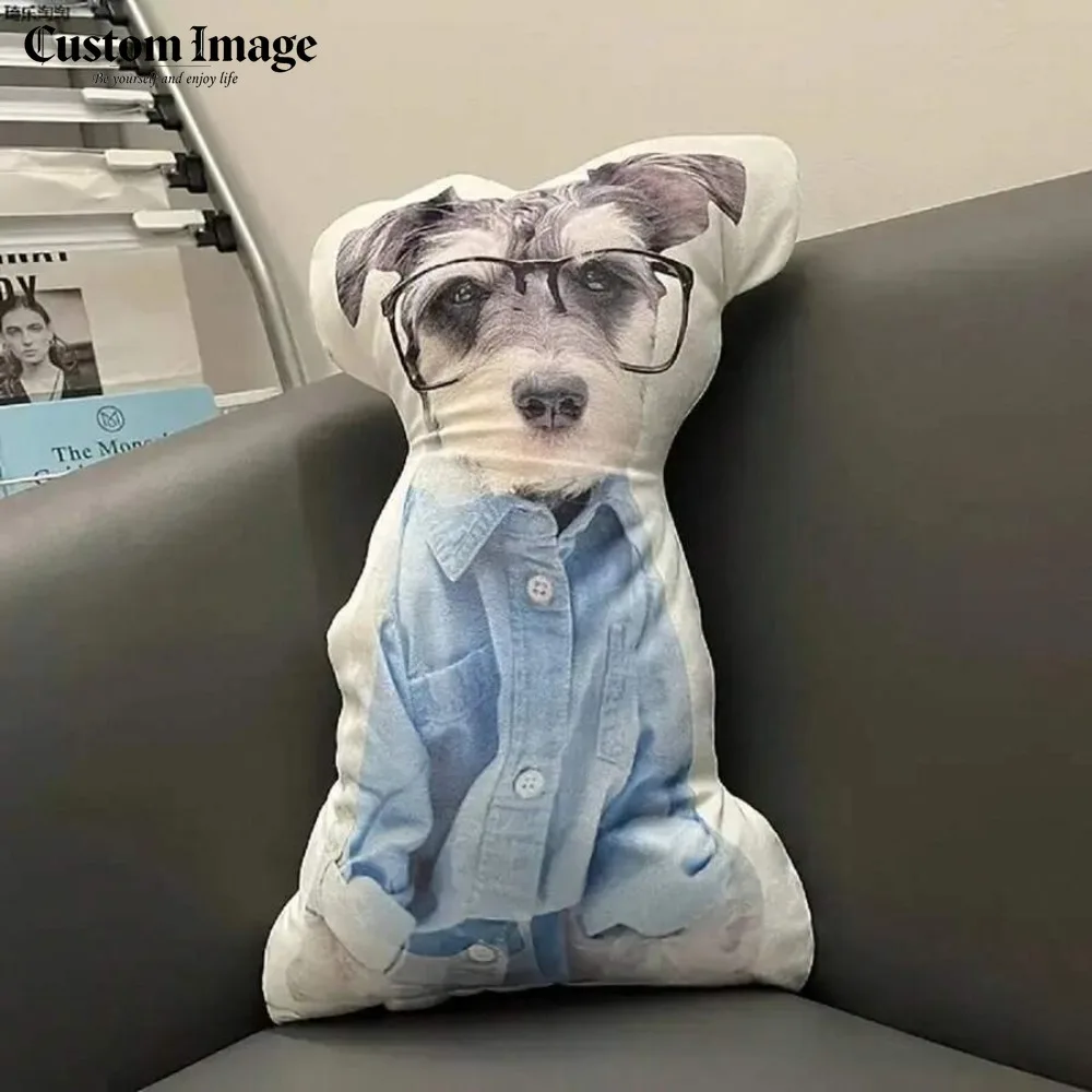 

Custom Pet Pillow Personalized Dog Cat Photo Shaped Pillow 3D Print Soft Decorative Cushion for Sofa Home Decor Birthday Gift