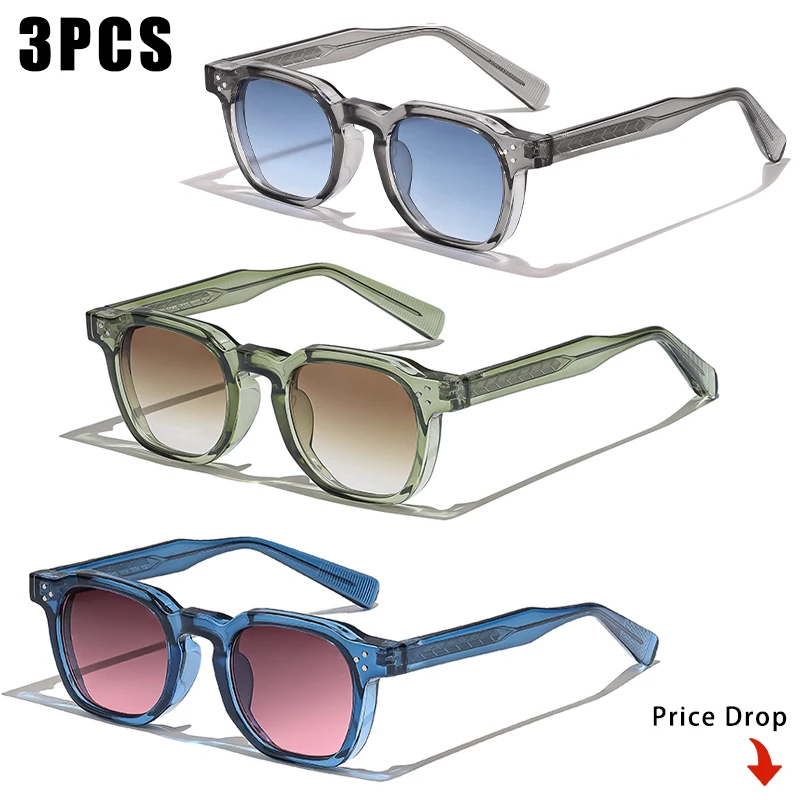 1/2/3 Paar CATERSIDE Modische Herren-Sonnenbrillen Retro Markendesign Polycarbonat-Rahmen Sonnenbrillen für Damen Reise- und Party-Brillen – Detail 9