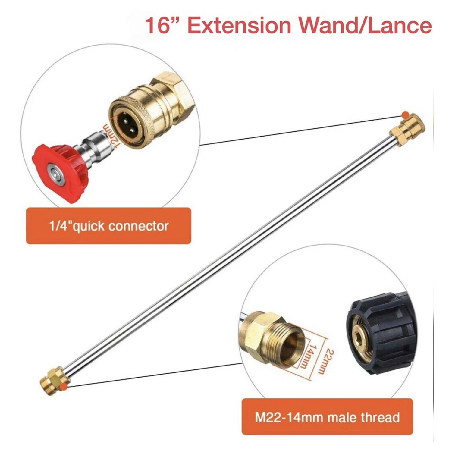 Authentic Gas/ High Pressure/Power Washer Wand/Lance & Nozzle 4000PSI Universal