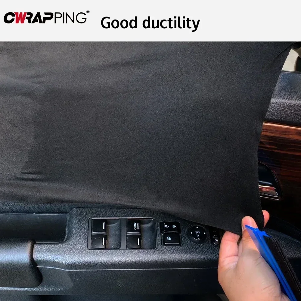 Наклейки для модификации салона автомобиля, высококачественная замшевая ткань, виниловая авто самоклеящаяся пленка, модификация автомобиля, дверная панель, верстак