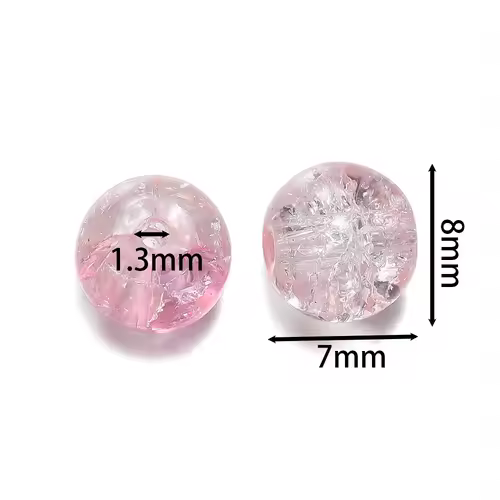 50/100pcs 8mm Glass Crackle Beads Loose Spacer Beads for Jewelry Making DIY Handmade Earrings Bracelets Necklace Accessories - Image 2