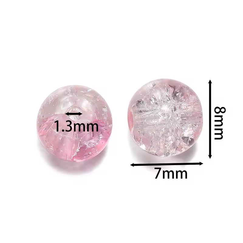 50/100pcs 8mm Glass Crackle Beads Loose Spacer Beads for Jewelry Making DIY Handmade Earrings Bracelets Necklace Accessories - Image 2
