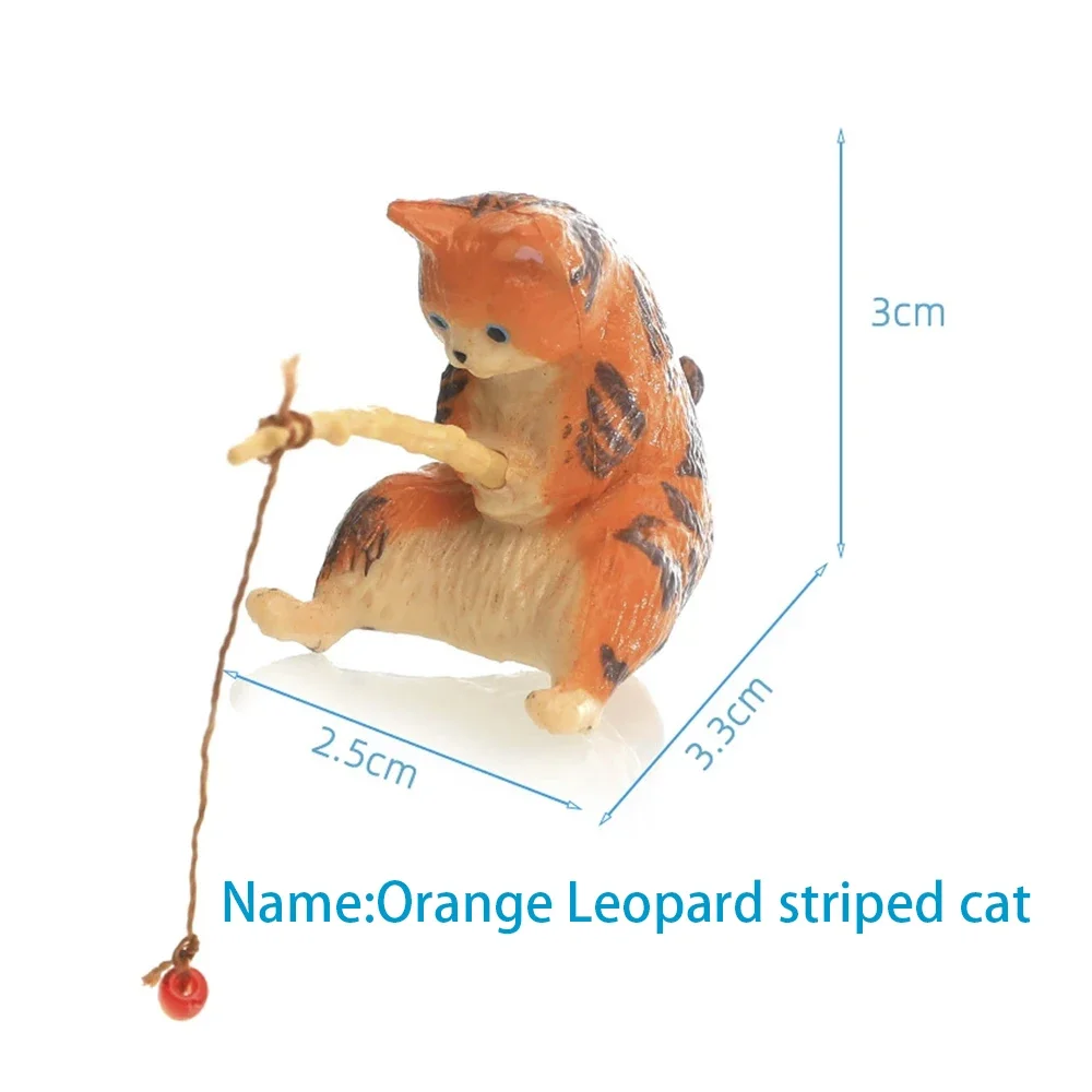 

1Pc Fish Tank Resin Cat Fishing Decoration PVC Mini Cat Statue Accessories Household Supplies Aquarium Decoration Ornament