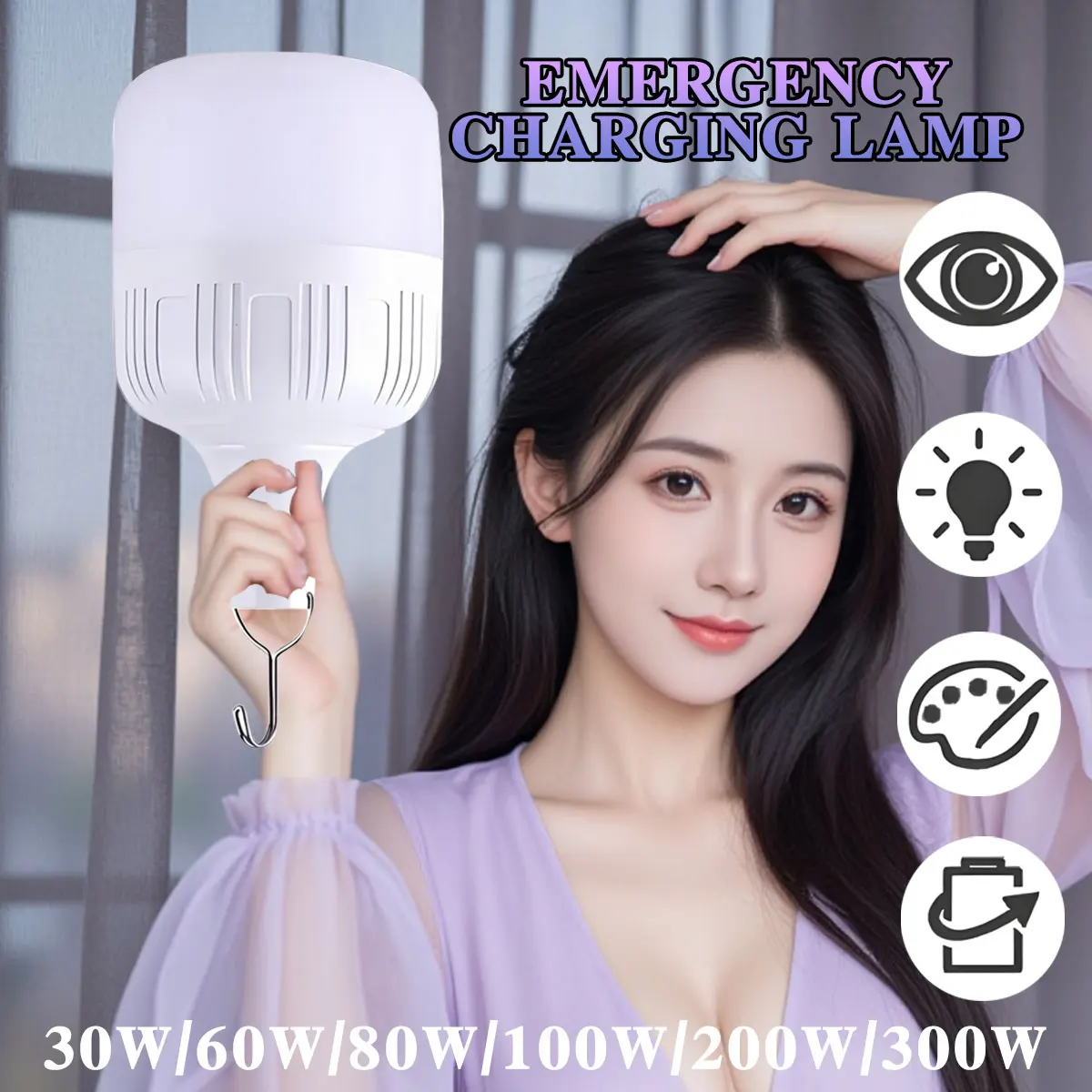 Outdoor USB Rechargeable LED Lamp Bulbs High Brightness Emergency Light Hook Up Camping Fishing Portable Lantern Night Lights