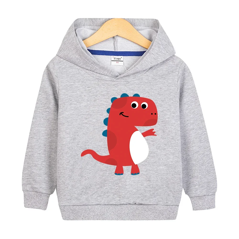 

Children's cartoon cute dinosaur print long-sleeved tops autumn and winter high quality fashion warm boys and girls pullovers