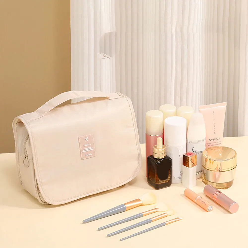 New Korean-Style Toiletry Bag, Waterproof Travel Storage Bag, Large Capacity, Portable, with Hook, Suitable for Men and Women, Makeup Bag