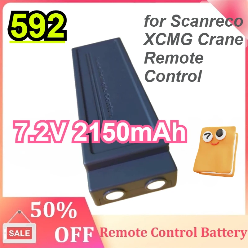 

New High-Quality Rechargeable Battery 7.2V 2150mAh Type 592 590 for Scanreco XCMG Crane Remote Control Battery