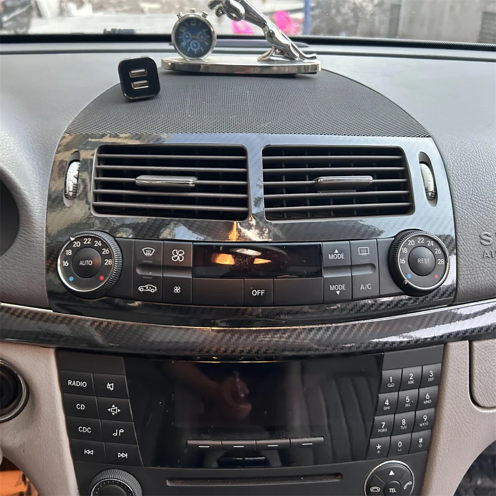 

For Mercedes Benz E-Class W211 2002-08 Interior Control Panel Door Handle Carbon Fiber Stickers Decals Car styling Accessorie