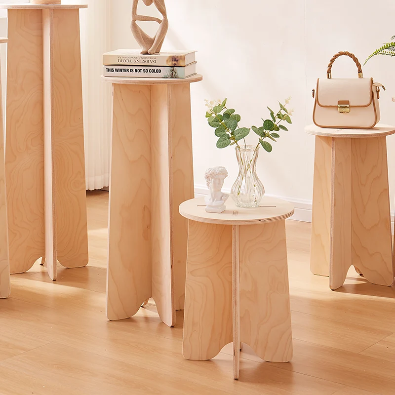 Simplicity All-round Clothing Store Bag Display Rack Photography Products Solid Wood Base Window Dressing Platform Display Stand