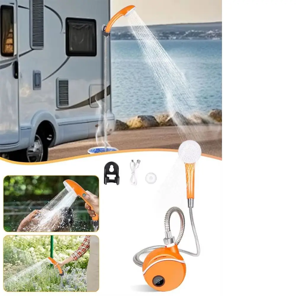 Digital Temperature Display Outdoor Shower 2000Mah Waterproof Pump Head Electric Shower High Pressure