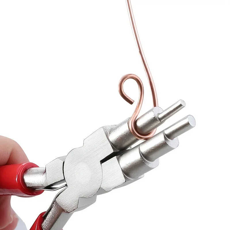 Alicate de Joalheria de 6 polegadas em Aço Carbono, Bico Redondo e Bico Fino, para Anéis de 3-10mm, Ferramenta DIY para Armar Fios, Alicate para Argolas de Joalheria, Fabricação de Joias