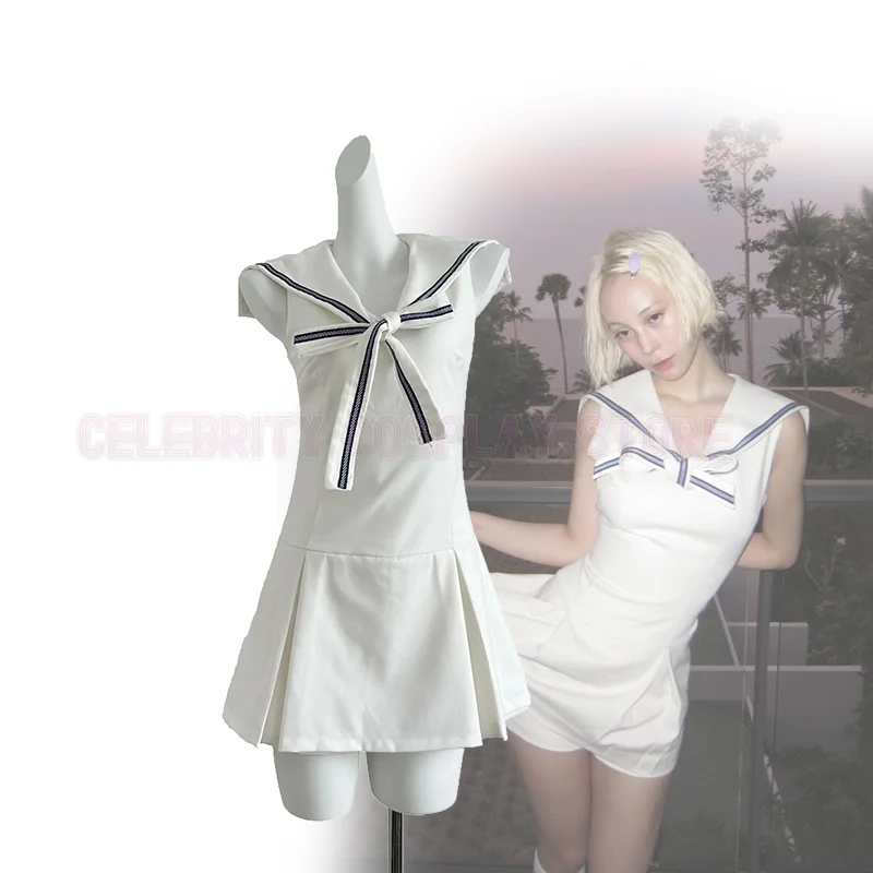 

New 2025 Cute Lolita Cosplay Costume Adult Women Sleeveless Sailor Uniform Summer Dress Pantskirt Halloween Outfits