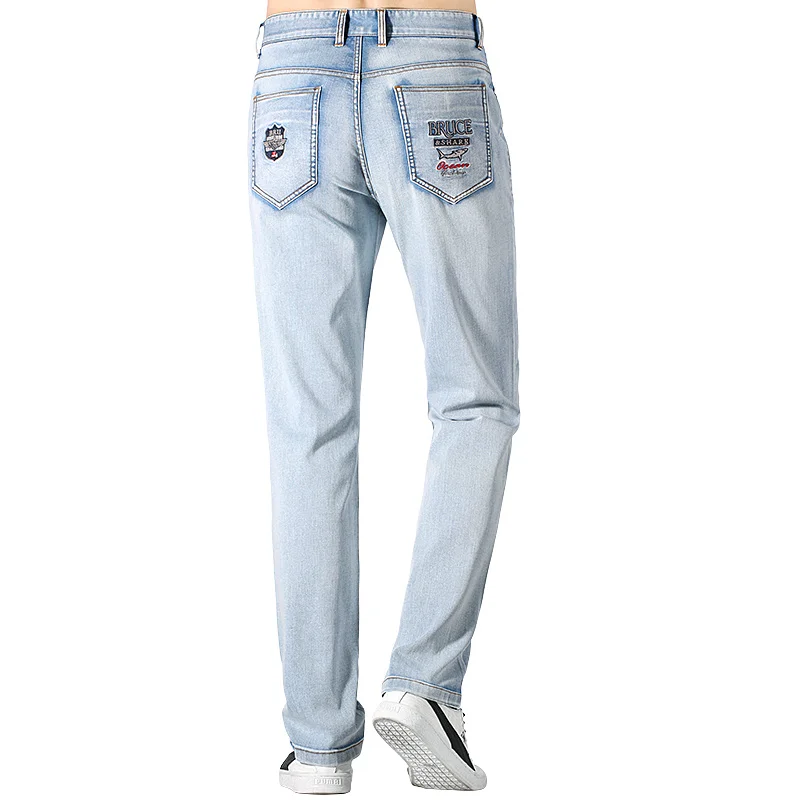 2023 Bruce&Shark New Summer Men's Jeans Casual Fashion Luxury brand jeans men Straight Leg Loose Style stretching Big Size light