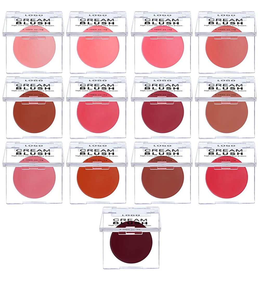 

3g Private Label Blush Cream Custom Logo 13color Creamy Blusher Multi-purpose Long-lasting Highly Pigment Palette Natural Makeup