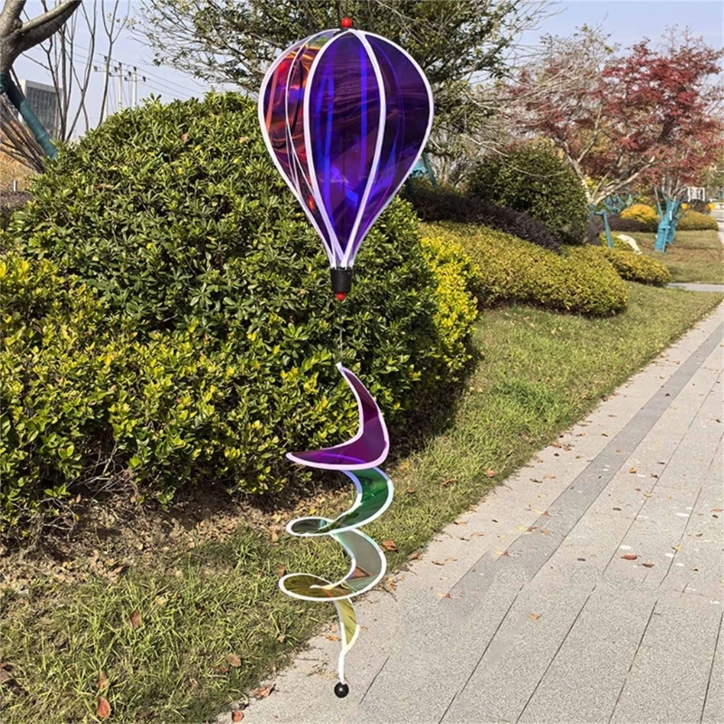 Dynamic Visual Rotating Hot Air Balloon Wind Spinner Suitable for Outdoor Decoration Creates Motion with Gentle